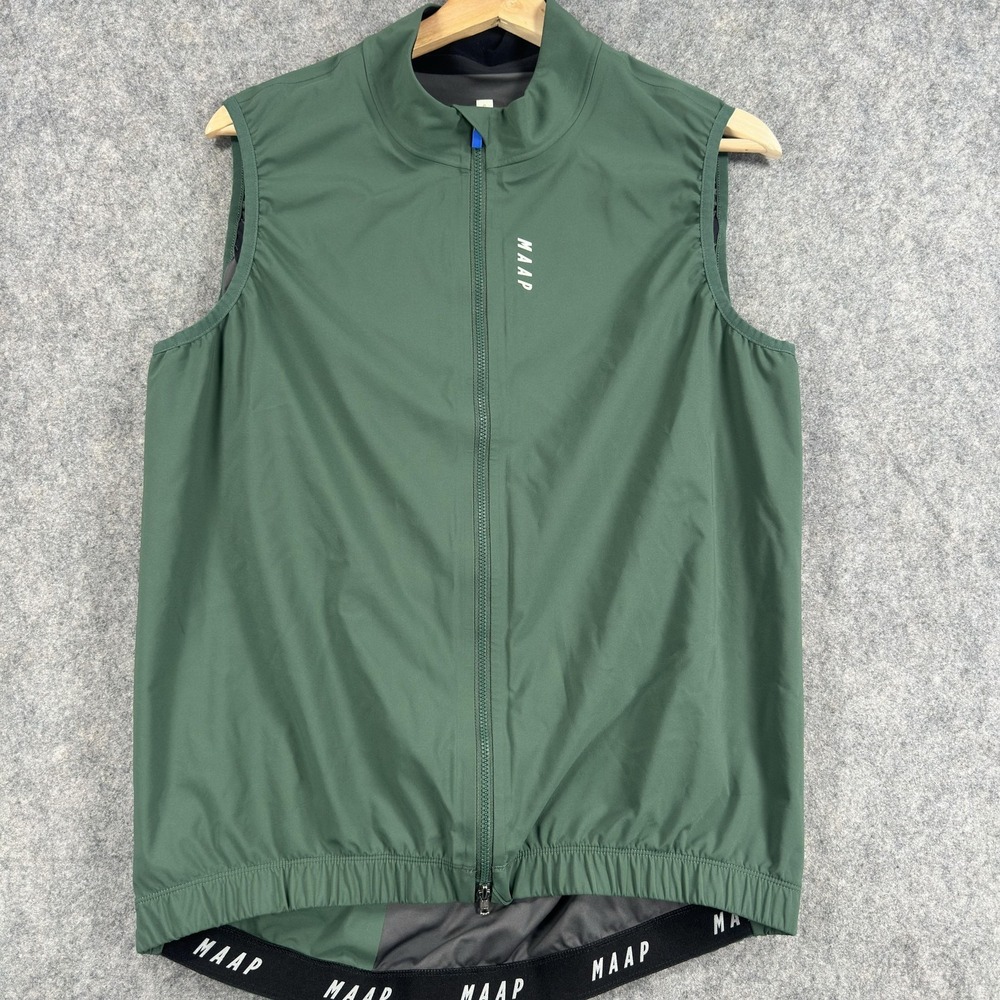 MAAP Cycling Vest Womens XL Green Polartec Neoshell Wind Resistant Softshell